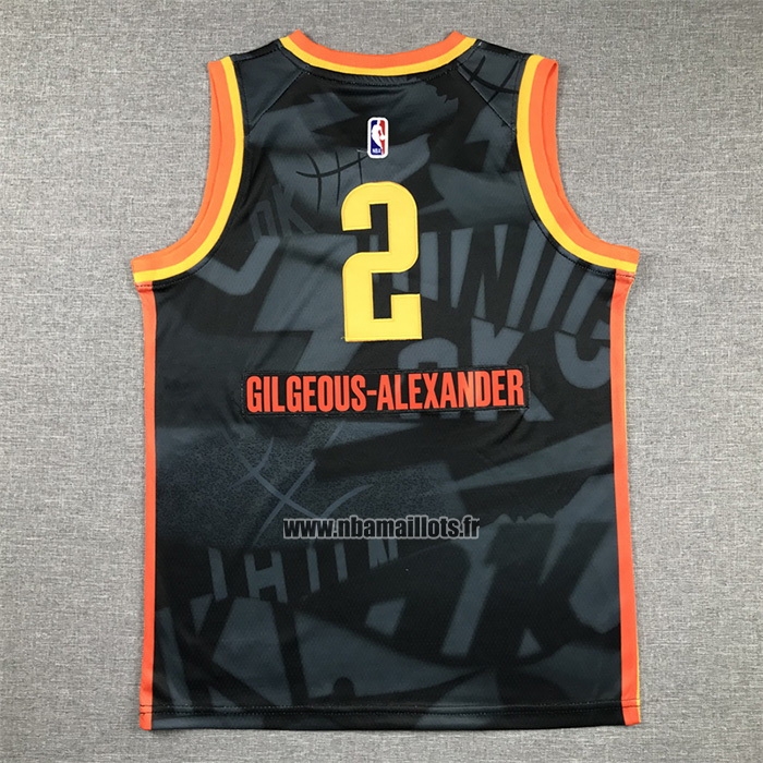 Maillot Enfant Oklahoma City Thunder Shai-gilgeous Alexander NO 2 Ville 2023-24 Noir